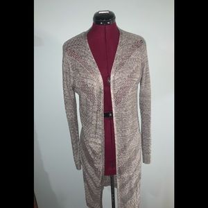 NWT Hooked Up grey long duster sweater size M